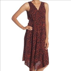 Beach lunch lounge leopard print anais midi dress